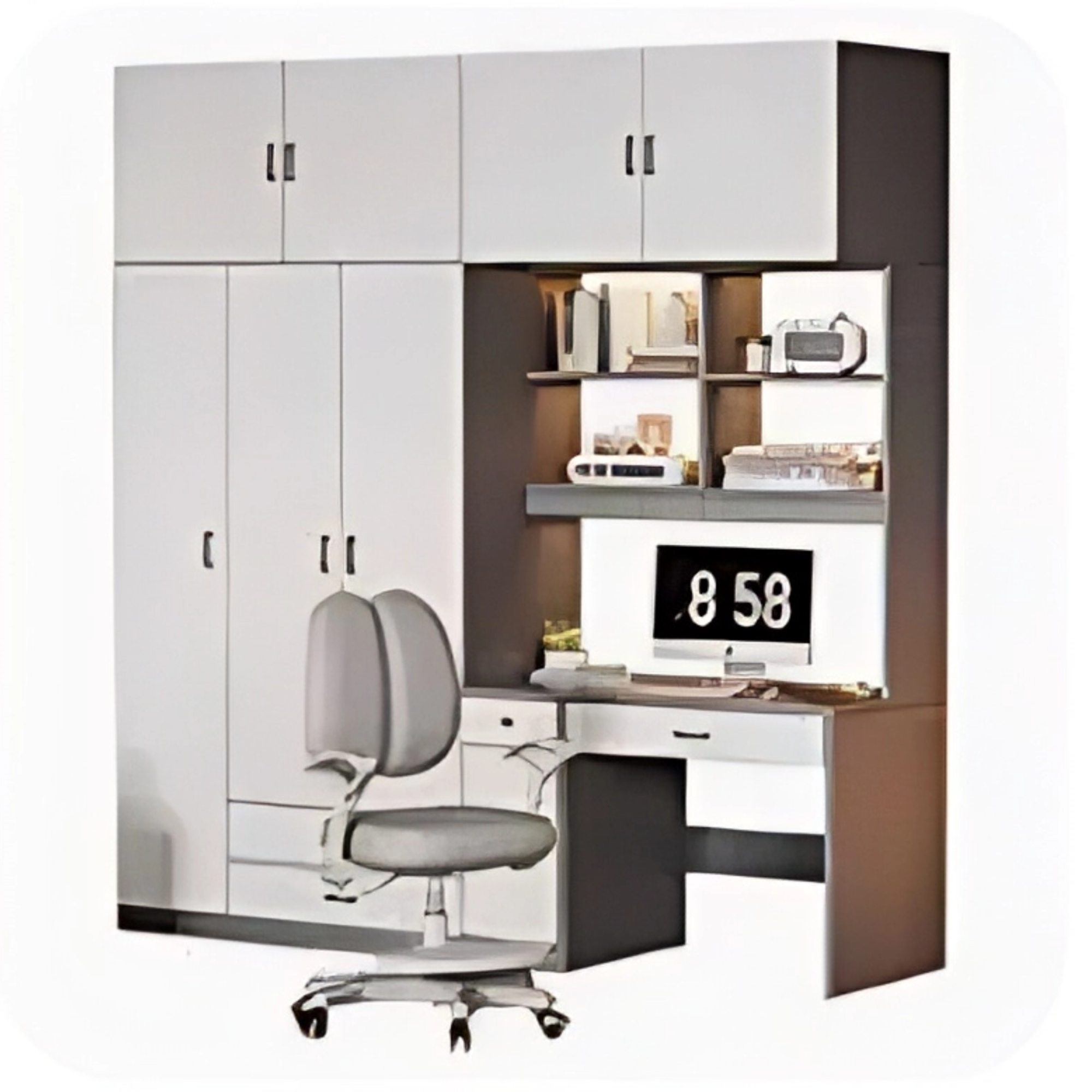 Radni sto integrisan sa policama