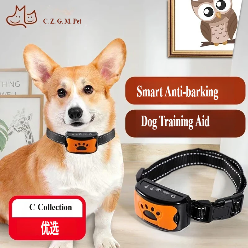 Automatska ogrlica za obuku protiv laveža — Pametni uređaj za obuku pasa - Žuta — Ogrlica za obuku protiv laveža