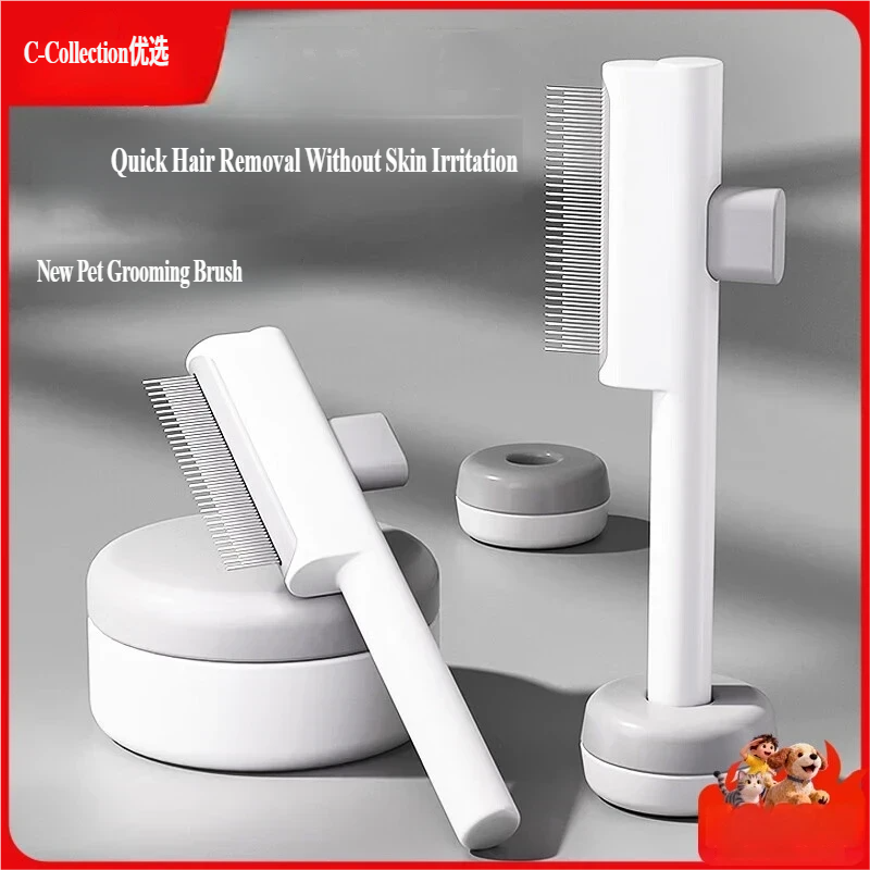 Češalj za mačke, Četka za dlaku za pse i mačke, Četka za negu ljubimaca, Češalj za raščešljavanje duge dlake, Češalj za uklanjanje plutajuće dlake i buva - Češalj za dubinsko uklanjanje plutajuće dlake — Raščešljavanje, uklanjanje buva, dizajn dugih i kratkih iglica