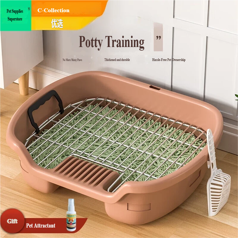 WC za pse protiv gaženja — Za srednje i velike pse - Smeđi WC za pse — 50×40×15cm, odgovara malim i srednjim rasama