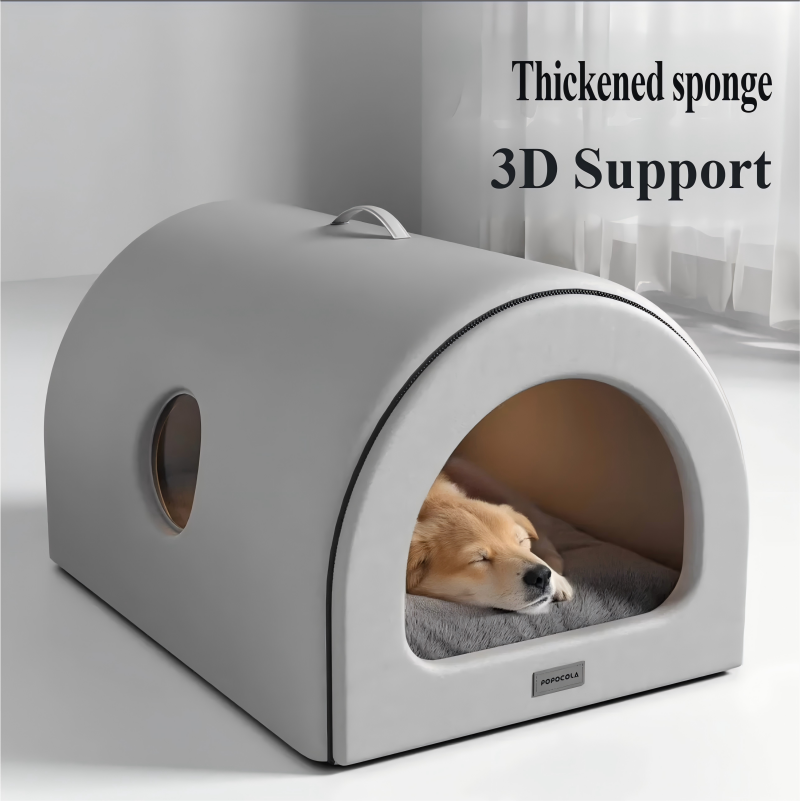 狗窝四季通用半封闭式安全感猫窝睡觉大狗大型犬宠物房子狗屋，半封闭式帐篷窝 - 科技布提篮窝-XL【100*70*60】