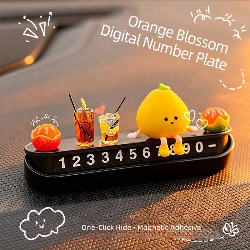 Korgi crtani plišani privremeni parking znak - Xiao You Bao + 2 pića + 2 pomorandže parking tabla
