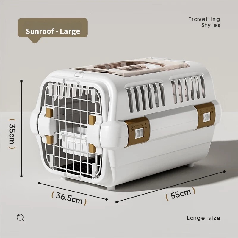 Transporter za mačke, prenosni transporter za kućne ljubimce - Putni model, veliki sa krovnim prozorom, preporučeno do 25 jin (12,5 kg)